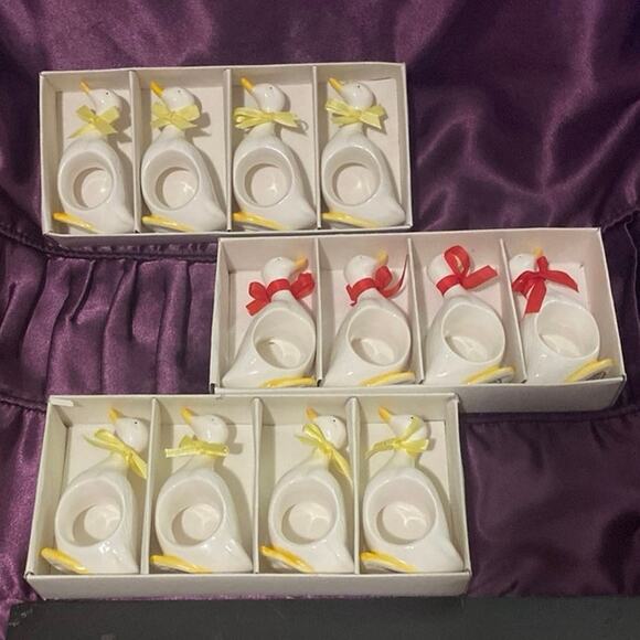 Duck Goose Napkin Rings Holders Yellow Red Ribbon Taiwan Ron Gordon Designs 1983 - Picture 4 of 6